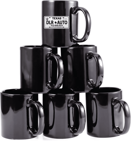 12oz coffee mug set of 6 Coffee Mugs for Coffee, Tea, Cocoa, Milk(black)