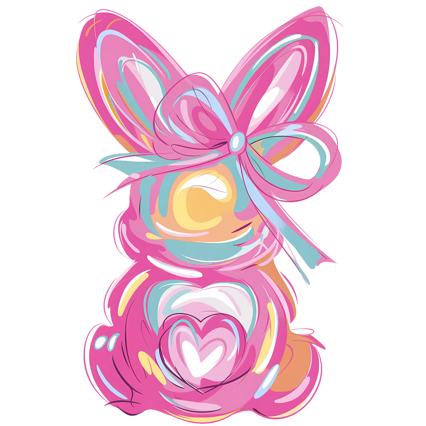 Brush Stroke Easter Bunny -e54