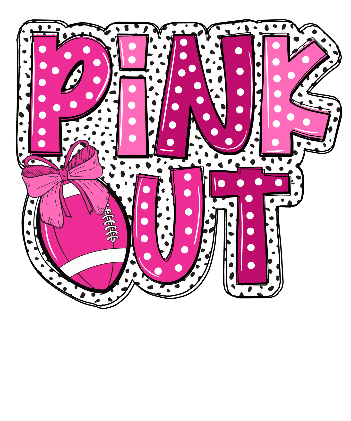 Polka Dot Pink Out FOOTBALL-PO05