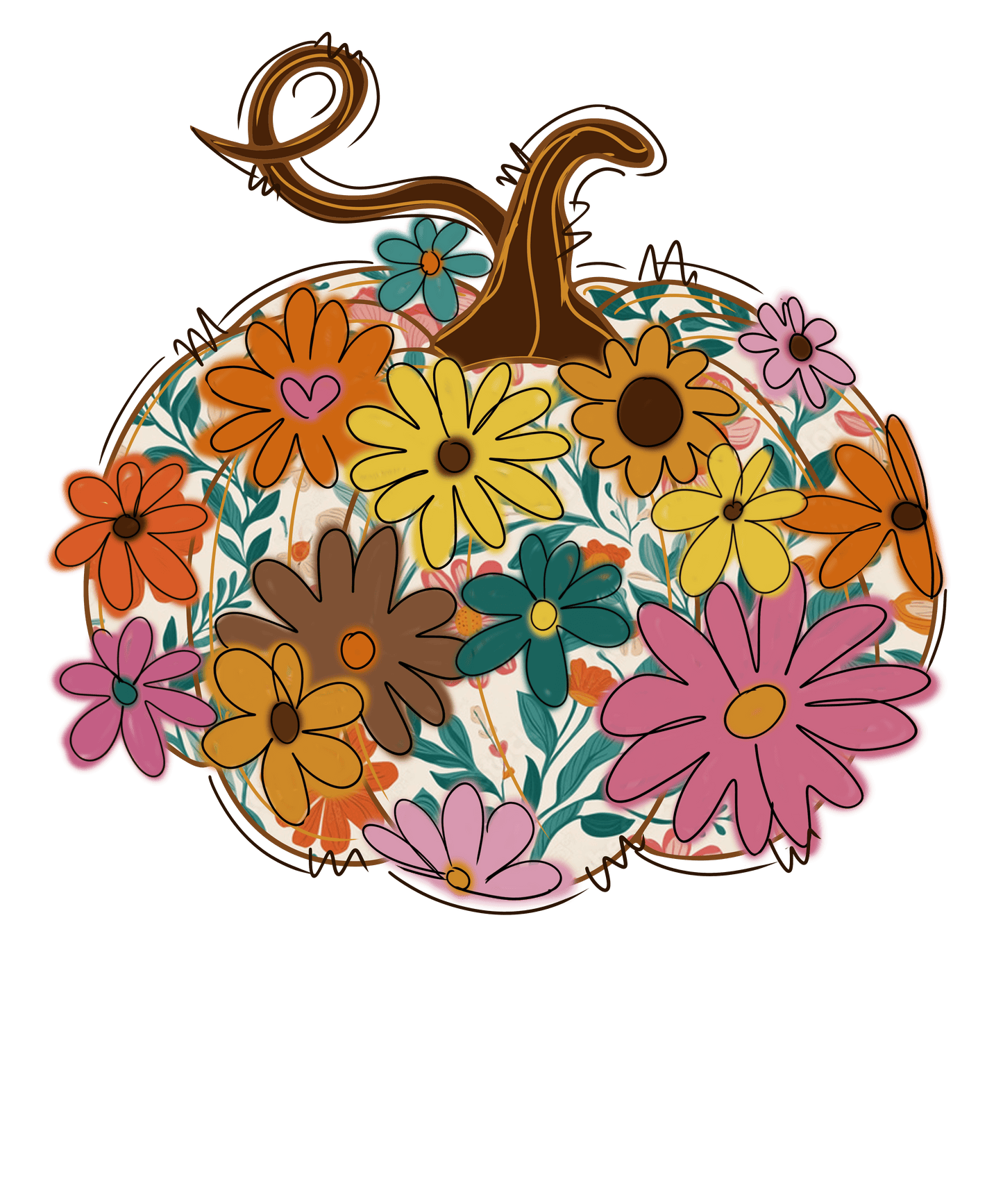 Floral Pumpkin- TH45