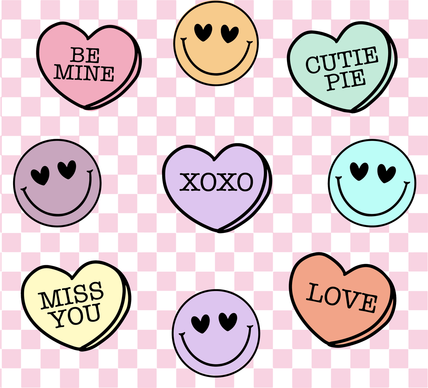 Candy-js V12DTF de San Valentín a cuadros