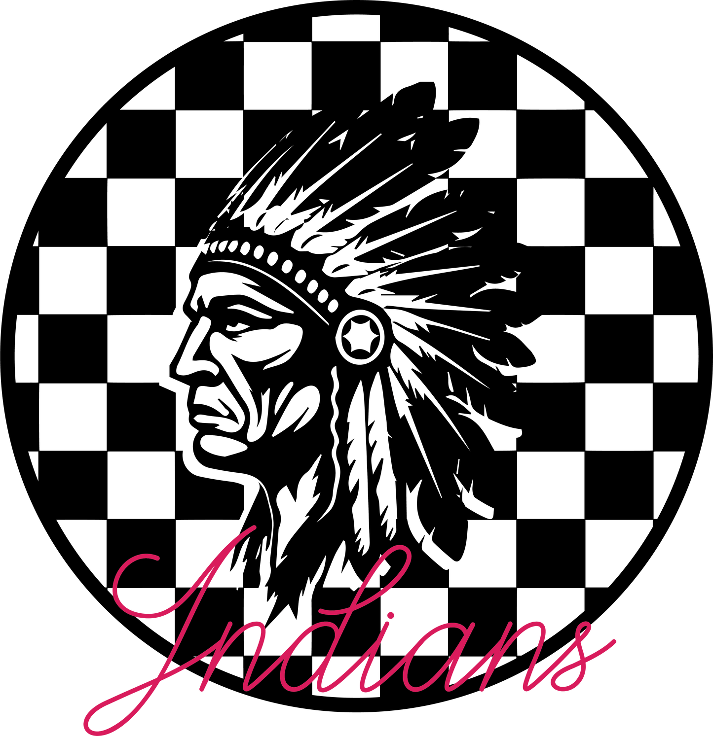 Estampado de cuadros indios rosados - ss I146DTF