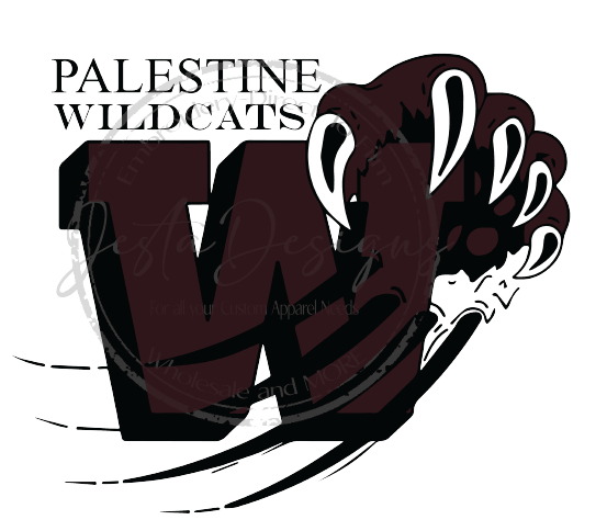 Borgoña W Palestine Wildcats - ss P07DTF