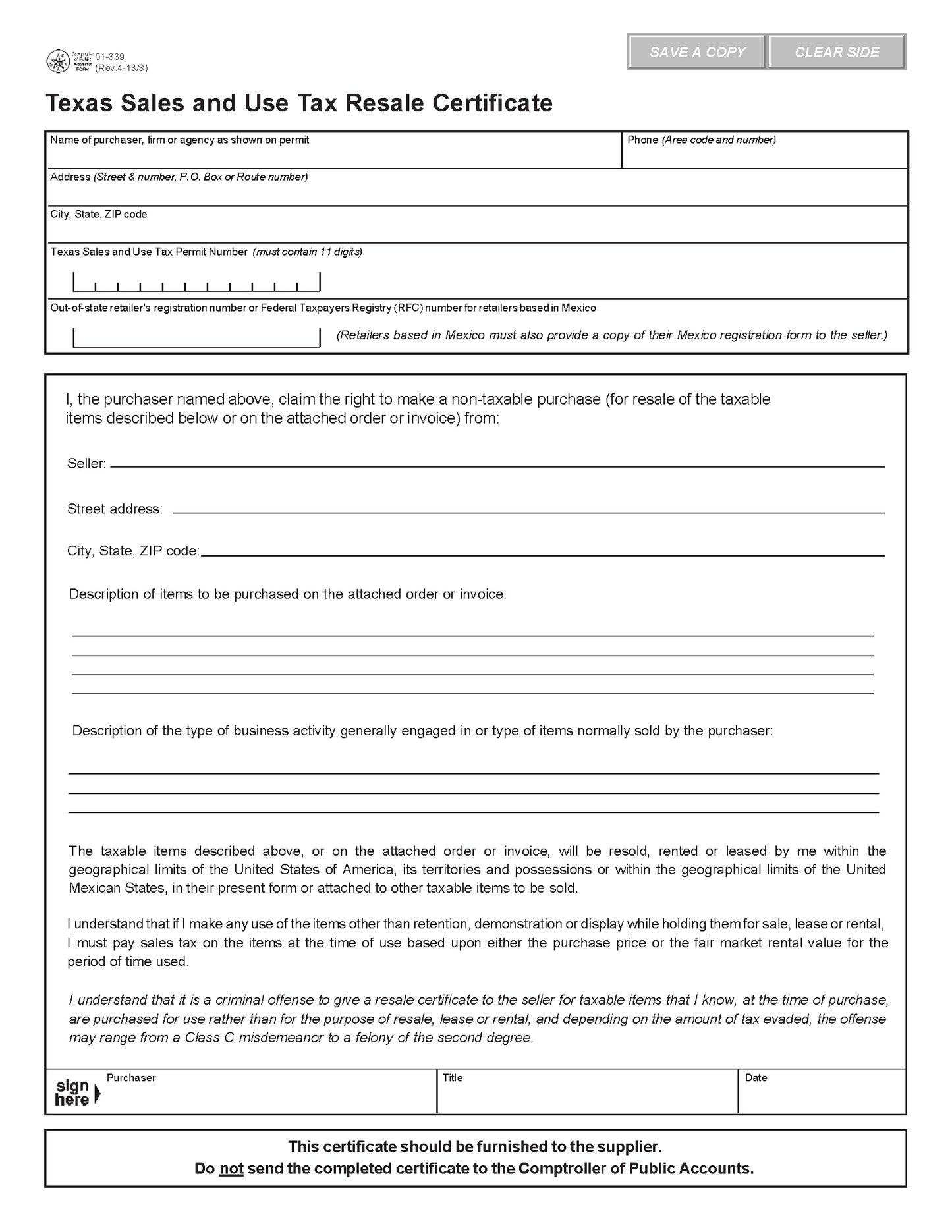 Tax Exemption