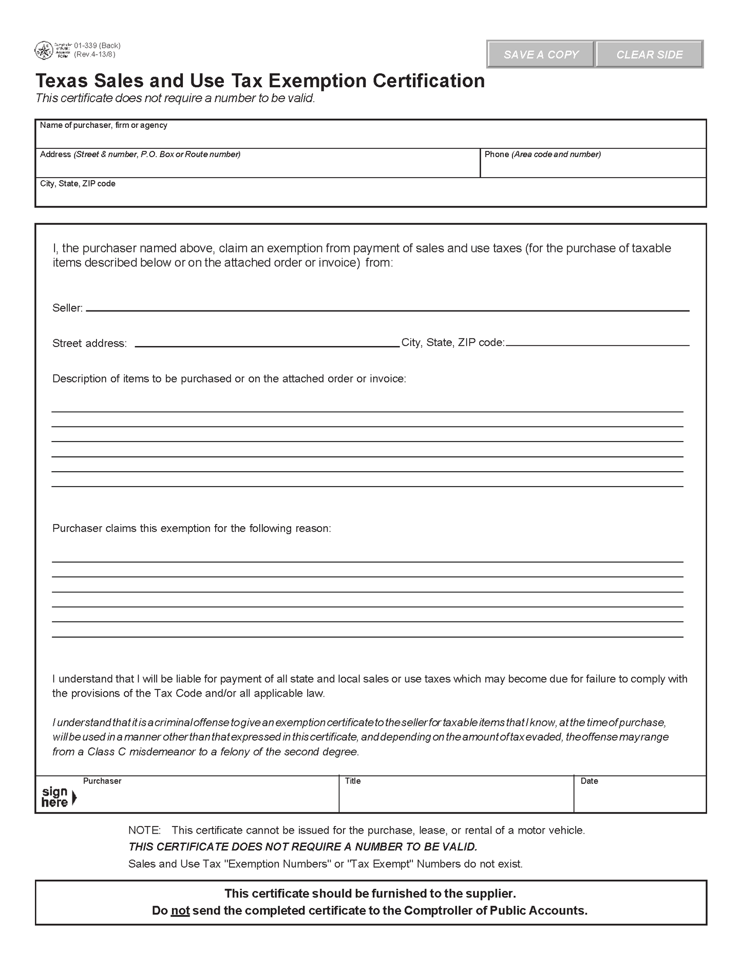 Tax Exemption