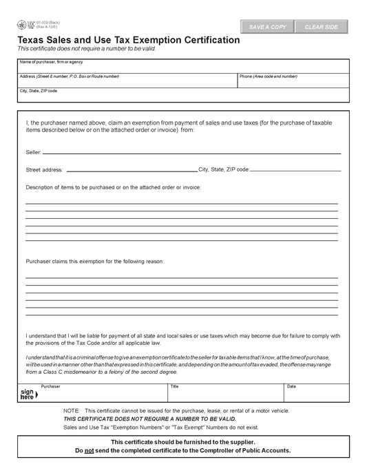 Exención de impuestos