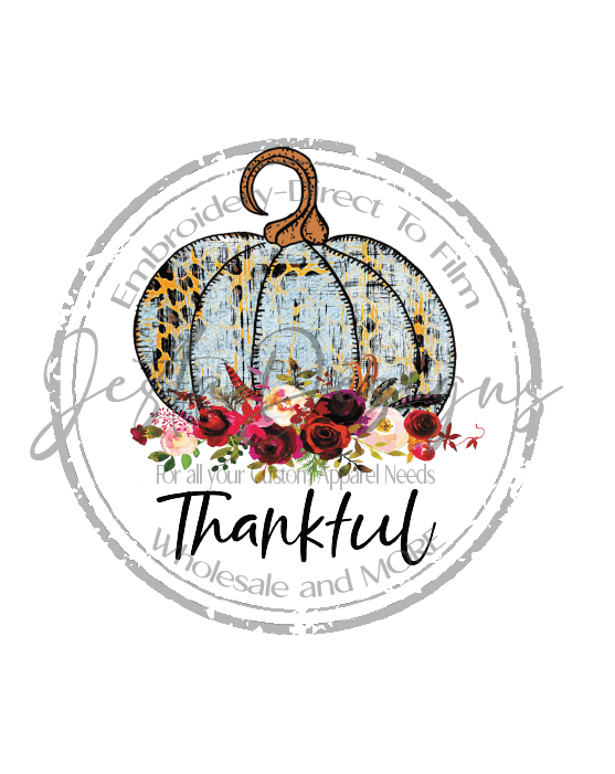 Thankful Pumpkin with Roses-FH22DTF