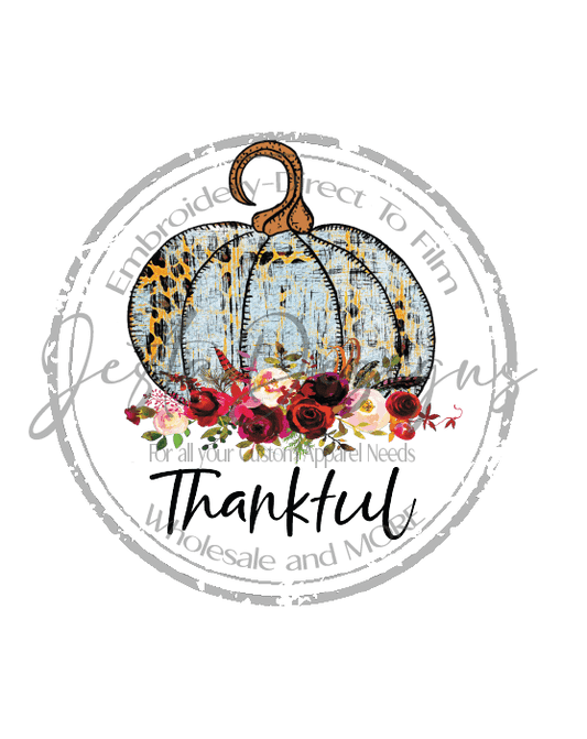 Thankful Pumpkin with Roses-FH22DTF