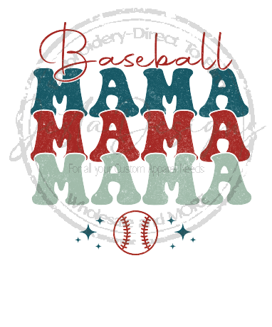 Tri Color Baseball Mama-ms24DTF