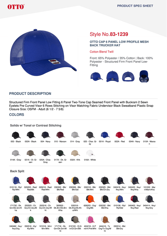 83-1239 OTTO LOW-MID MESH TRUCKER