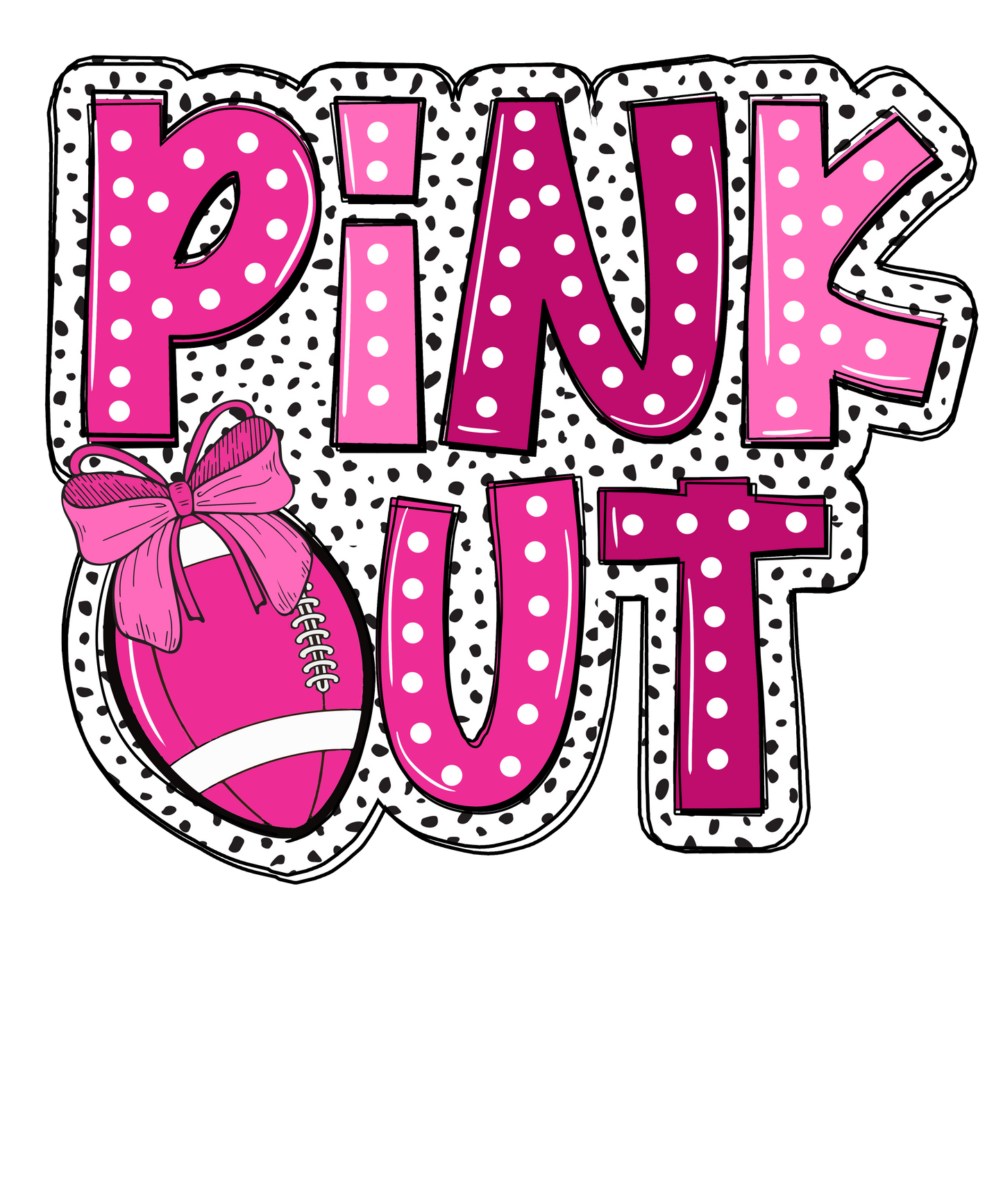 Polka Dot Pink Out FOOTBALL-PO05