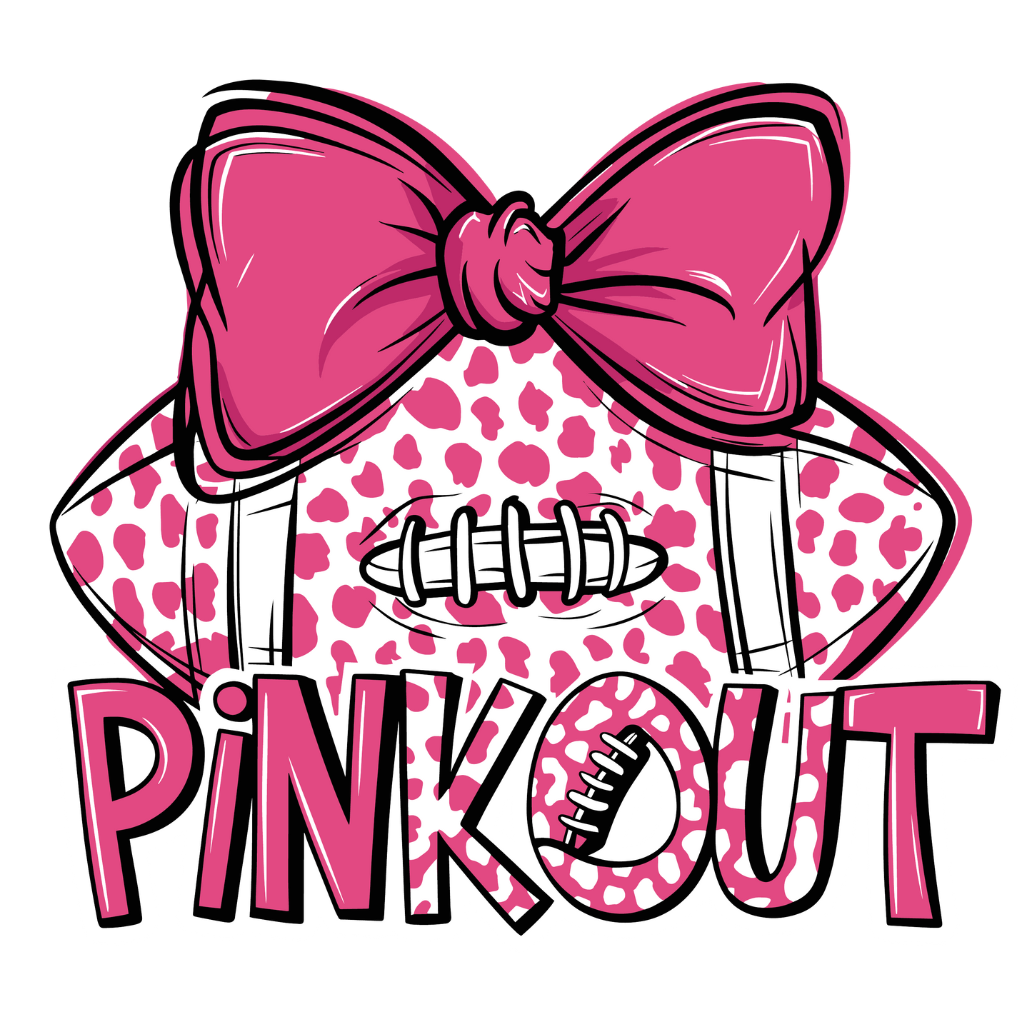 Polka Dot Pink Out Football -PO08