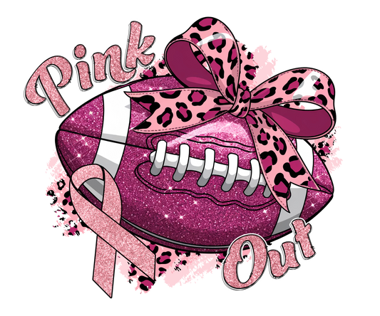 Pink Out Glitter Football -PO10