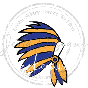 Jacksonville Indians BLUE/GOLD Headdress-ss I74DTF