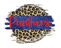 Distressed Blue Leopard Print Panthers-ss BP02DTF