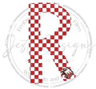 Red/White Glitter Checkered Print R w/Eagle-ss R08DTF