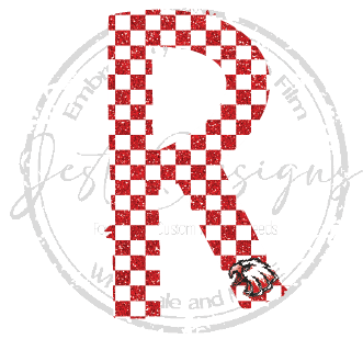 Red/White Glitter Checkered Print R w/Eagle-ss R08DTF