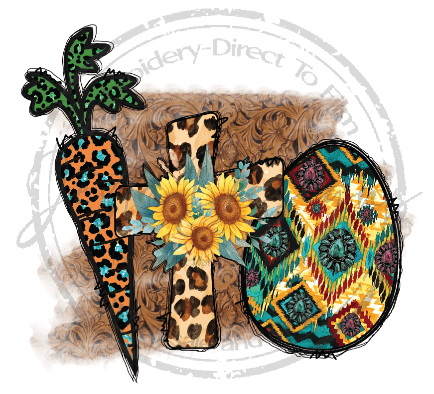 Leopard Cross Sunflower-e10DTF