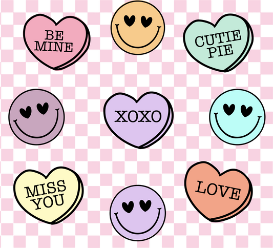 Checkered Valentine Candy-js V12DTF