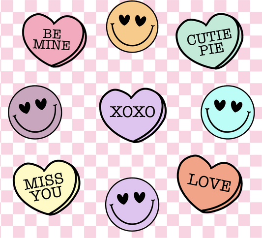 Checkered Valentine Candy-js V12DTF