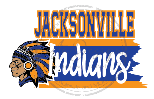 Jacksonville Indians Distressed Ribbon-ss I102DTF