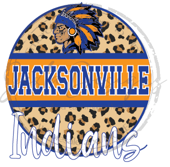 Leopard Print Jacksonville Indians-ss I103DTF