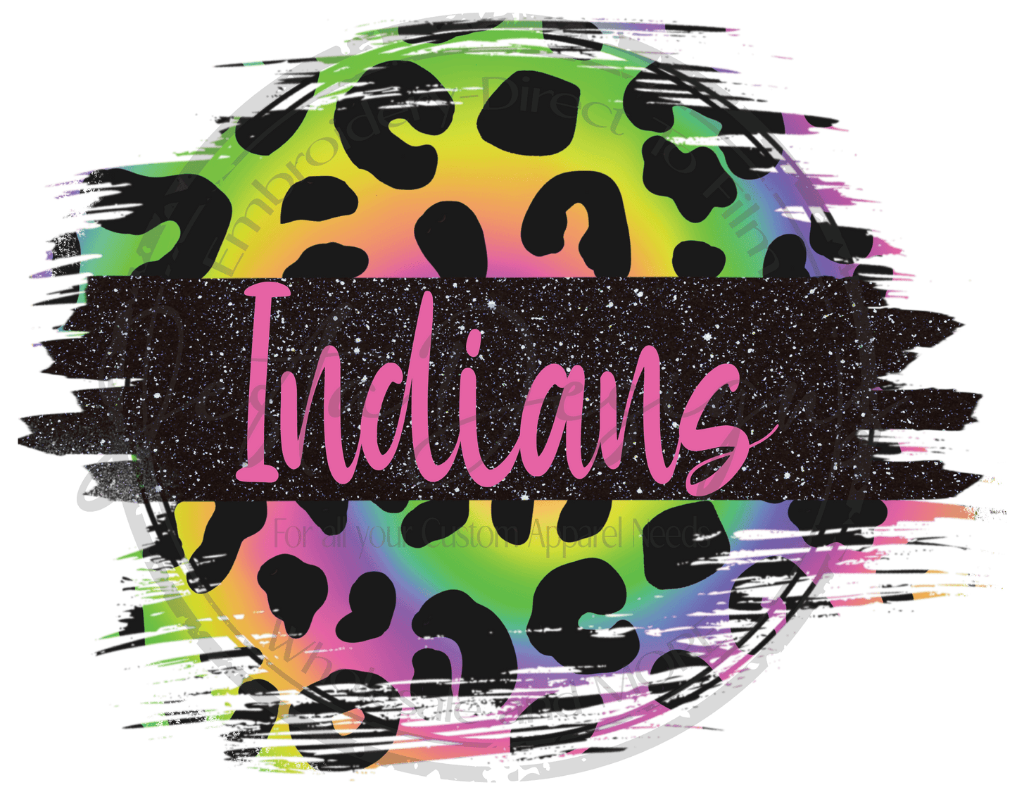 Neon Leopard Print Indians-ss I78DTF