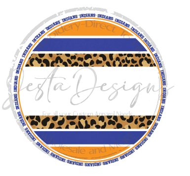 Blue Gold Leopard Circle INDIANS-ss I89HG DTF