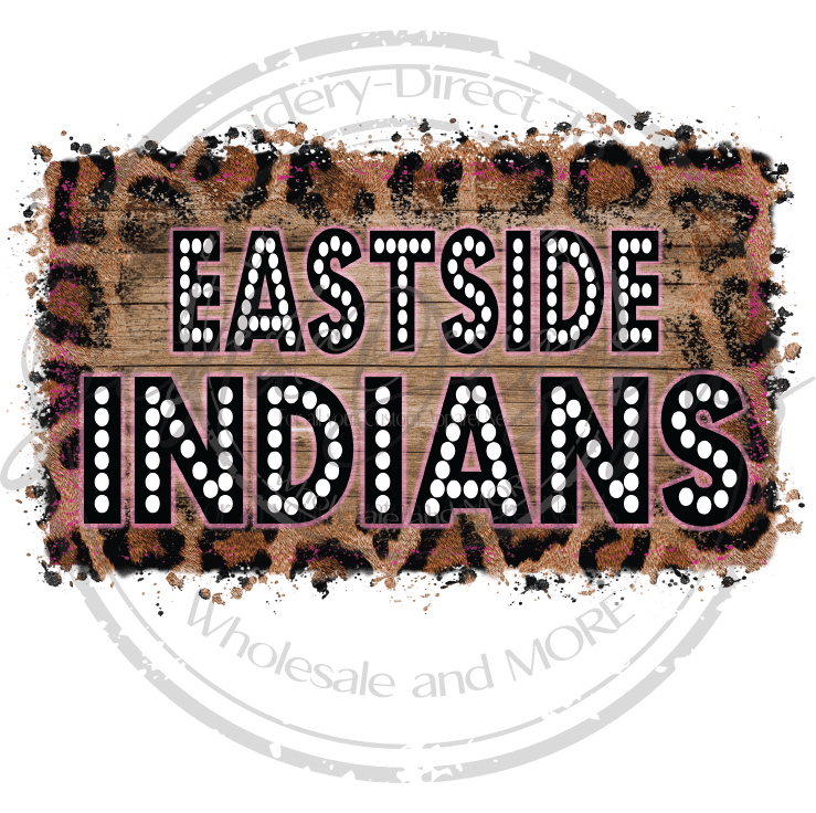 Marquee Eastside Indians Pink/Leopard Print-SS ES04DTF